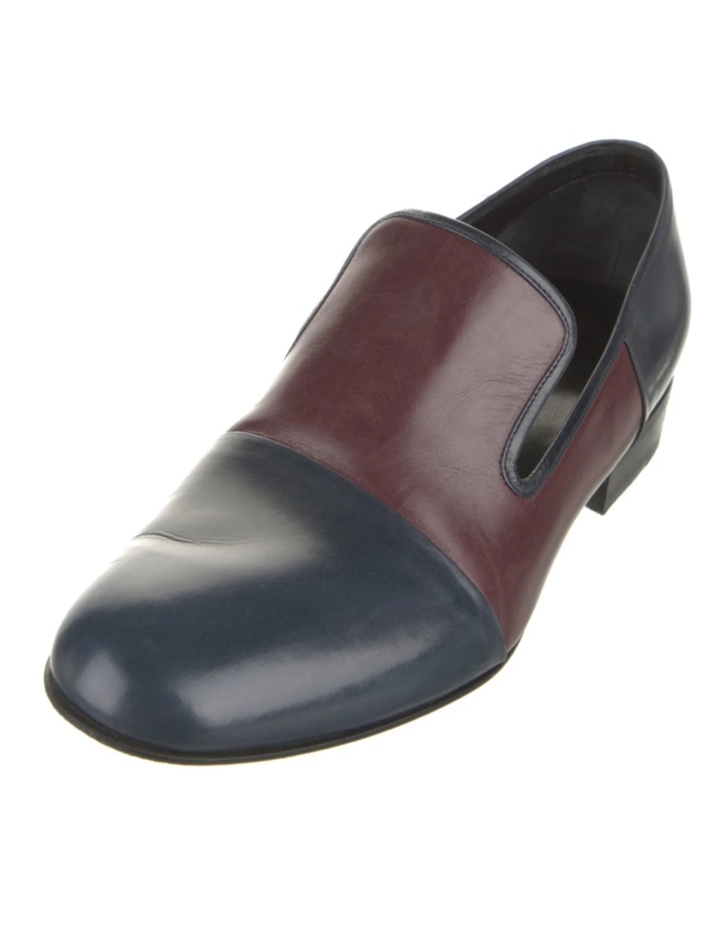 Céline Celine Dark Blue and Bordeaux Loafers 38.5